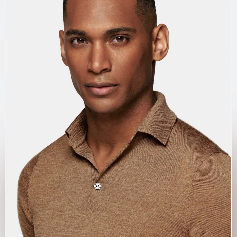 Suitsupply Merino Wool Short Sleeve Mens Polo Medium